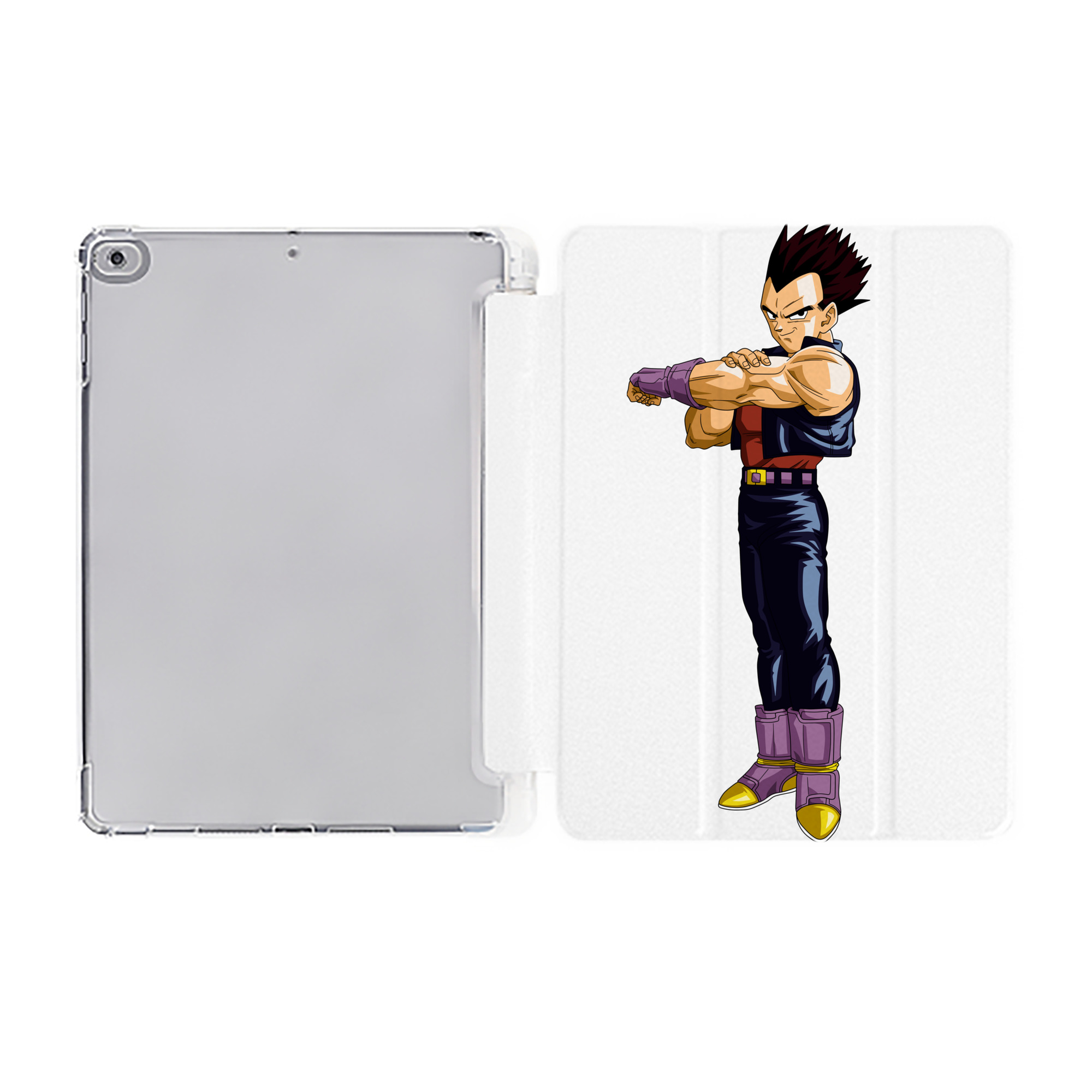 （画像用） ドラゴンボール ベジータ四世（Bejīta Yonsei）DRAGON BALL Vegeta IV IPad ケース ペン収納付き 三つ折りスタンド PUレザー×シリコン 対応機種9.5/10.5/10.9インチ